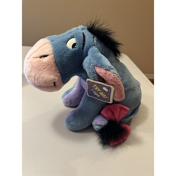 Disney Other - Vintage Disney Eeyore Sighing Stuffed Plush 1994 Mattel Tail Winnie the Pooh